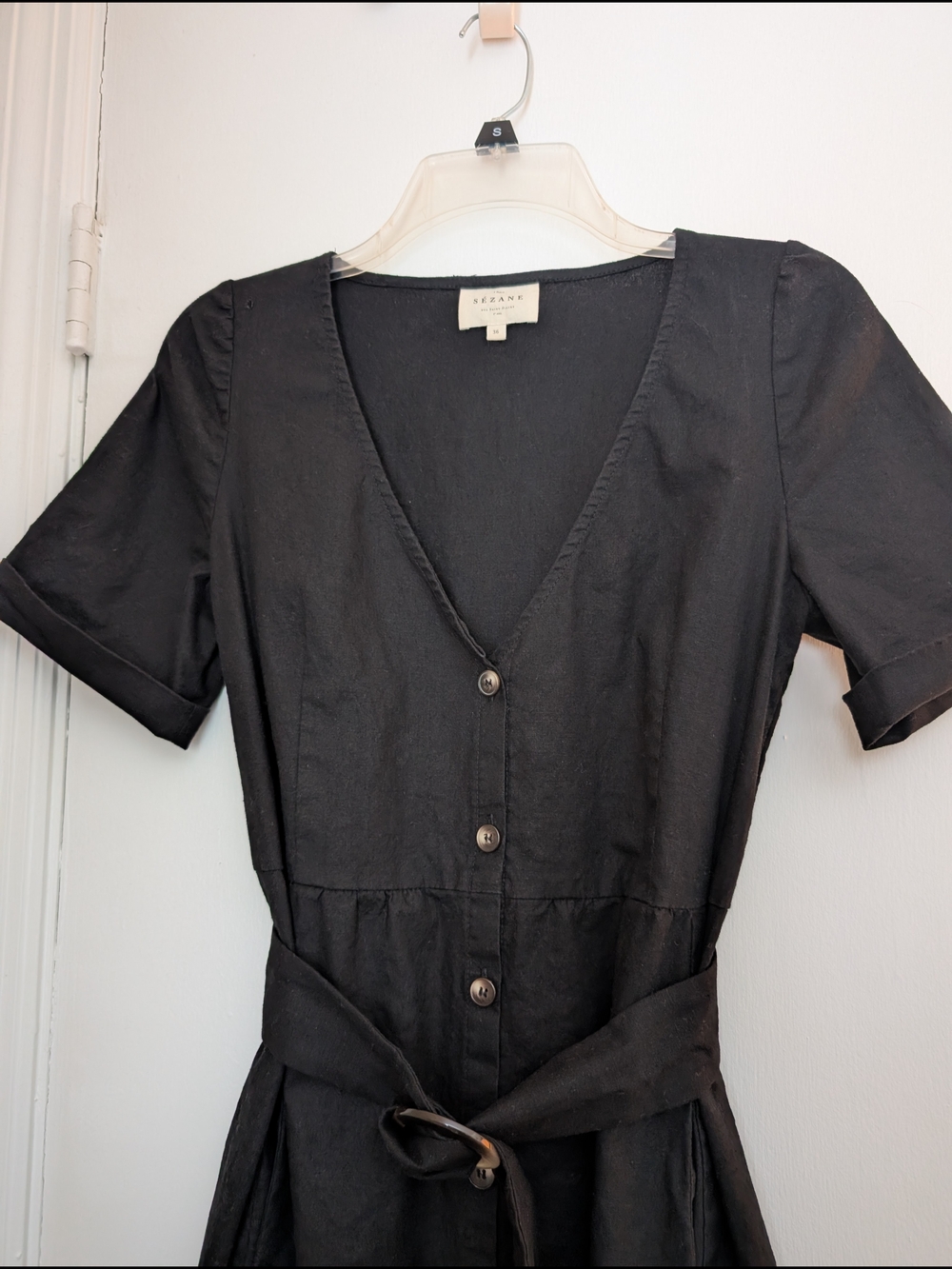 Sezane Marianne Dress Black 36 - Picture 5 of 9